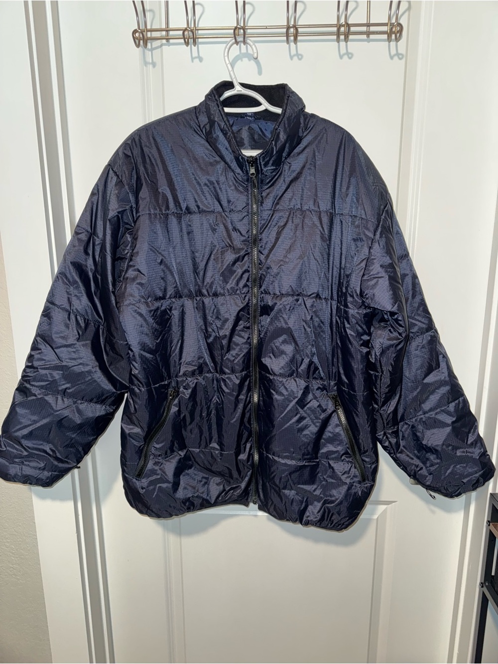 Men's Navy Windbreaker Jacket - Lightweight Packable Coat